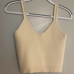 ZARA SIZE SMALL SWEATER TANK CREAM/TAN